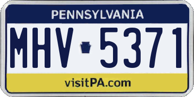 PA license plate MHV5371