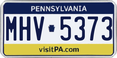 PA license plate MHV5373