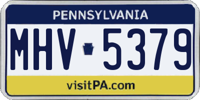 PA license plate MHV5379