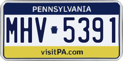PA license plate MHV5391