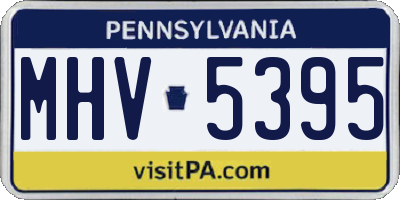 PA license plate MHV5395