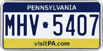 PA license plate MHV5407