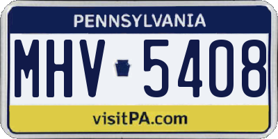 PA license plate MHV5408