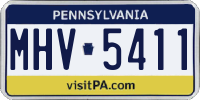 PA license plate MHV5411