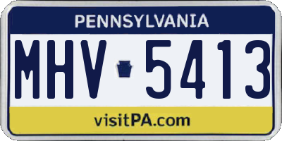 PA license plate MHV5413