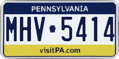 PA license plate MHV5414