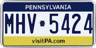 PA license plate MHV5424