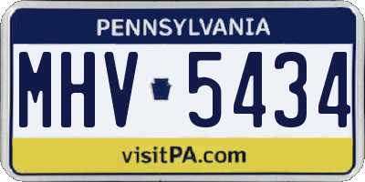 PA license plate MHV5434