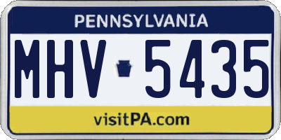 PA license plate MHV5435
