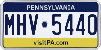 PA license plate MHV5440
