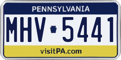 PA license plate MHV5441