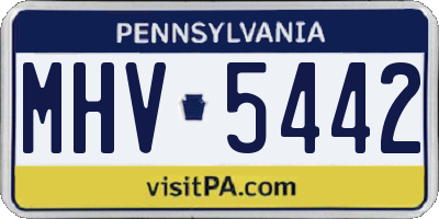 PA license plate MHV5442