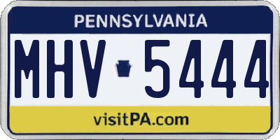 PA license plate MHV5444