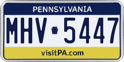 PA license plate MHV5447