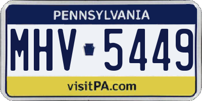 PA license plate MHV5449