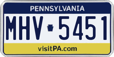 PA license plate MHV5451