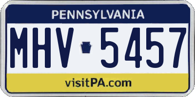 PA license plate MHV5457