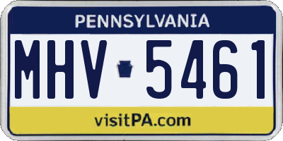 PA license plate MHV5461