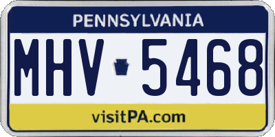 PA license plate MHV5468