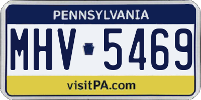 PA license plate MHV5469