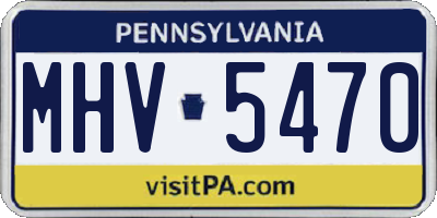 PA license plate MHV5470