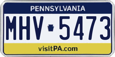 PA license plate MHV5473