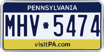 PA license plate MHV5474
