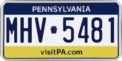PA license plate MHV5481