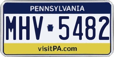 PA license plate MHV5482