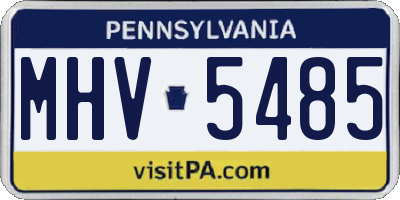 PA license plate MHV5485