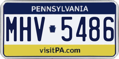 PA license plate MHV5486