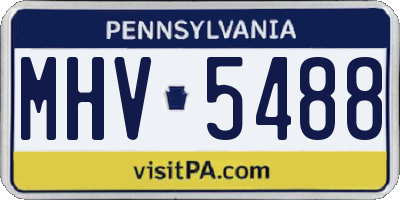 PA license plate MHV5488