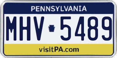 PA license plate MHV5489