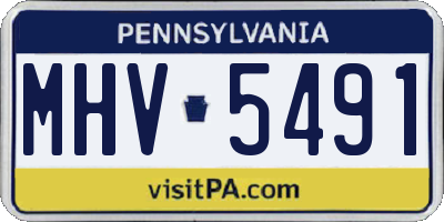 PA license plate MHV5491
