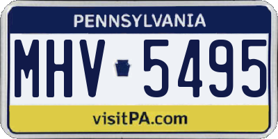 PA license plate MHV5495