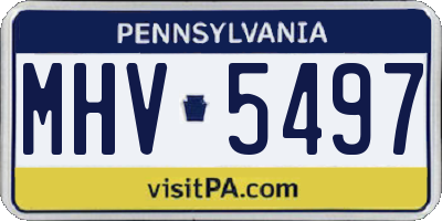 PA license plate MHV5497