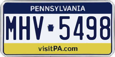 PA license plate MHV5498