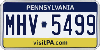 PA license plate MHV5499