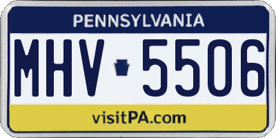 PA license plate MHV5506
