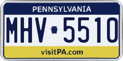 PA license plate MHV5510