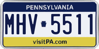 PA license plate MHV5511