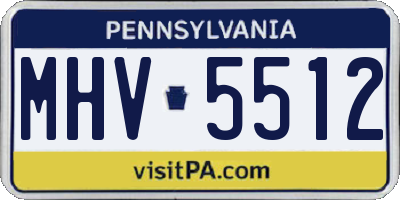 PA license plate MHV5512