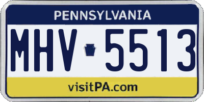 PA license plate MHV5513