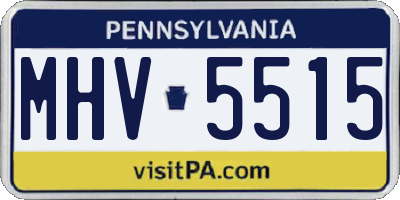 PA license plate MHV5515
