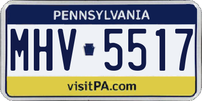 PA license plate MHV5517