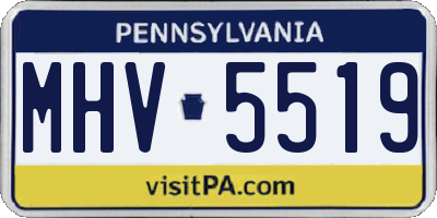 PA license plate MHV5519