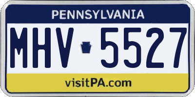 PA license plate MHV5527