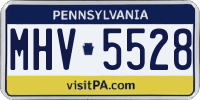 PA license plate MHV5528