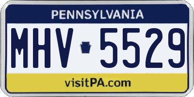 PA license plate MHV5529