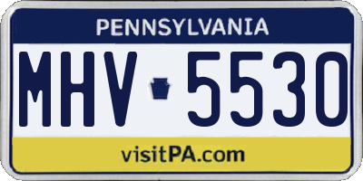 PA license plate MHV5530